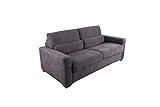 fornera f60 Schlafsofa Klappsofa 3-Sitzer Bettcouch Bettsofa Stoffsofa Polstersofa Schlafcouch Sofa Aufklappbar/Ausziehbar mit hochwertiger Kaltschaummatratze und CATAS Bettgestell (Titangrey)