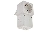 HUBER Motion 21HF Zwischenstecker Radar Bewegungsmelder 180° für Steckdose I 230V / 1200W Bewegungssensor LED geeignet mit bis zu 8m Reichweite I Dämmerungssensor