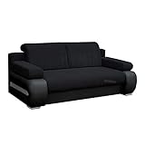 mb-moebel Couch mit Schlaffunktion Sofa Schlafsofa Wohnzimmercouch Bettsofa Ausziehbar - York (Schwarz)