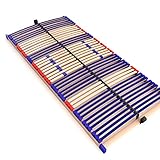 stabiler Lattenrost 100% BUCHE Lattenrahmen - nicht verstellbar, starr - SCHULTERFRÄSUNG, 7 Zonen, 42 Federleisten, Härte-Regulierung, Mittelgurt - FIX SLEEP BEST 42® unmontiert (90x200cm)