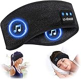 Schlafkopfhörer Bluetooth 5.2, Schlaf Strinband Kopfhörer Headband Schlafmaske, kabellose Sportskopfhörer Musik schlafen Stirnband für Sport Training, Joggen, Yoga, Schlaflosigkeit, Reisen (schwarz)